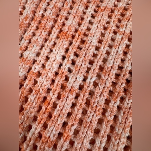Talbots  Sweater Crochet Pullover Loose-Knit Cottagecore Peach Women's XL Petite - Picture 2 of 8
